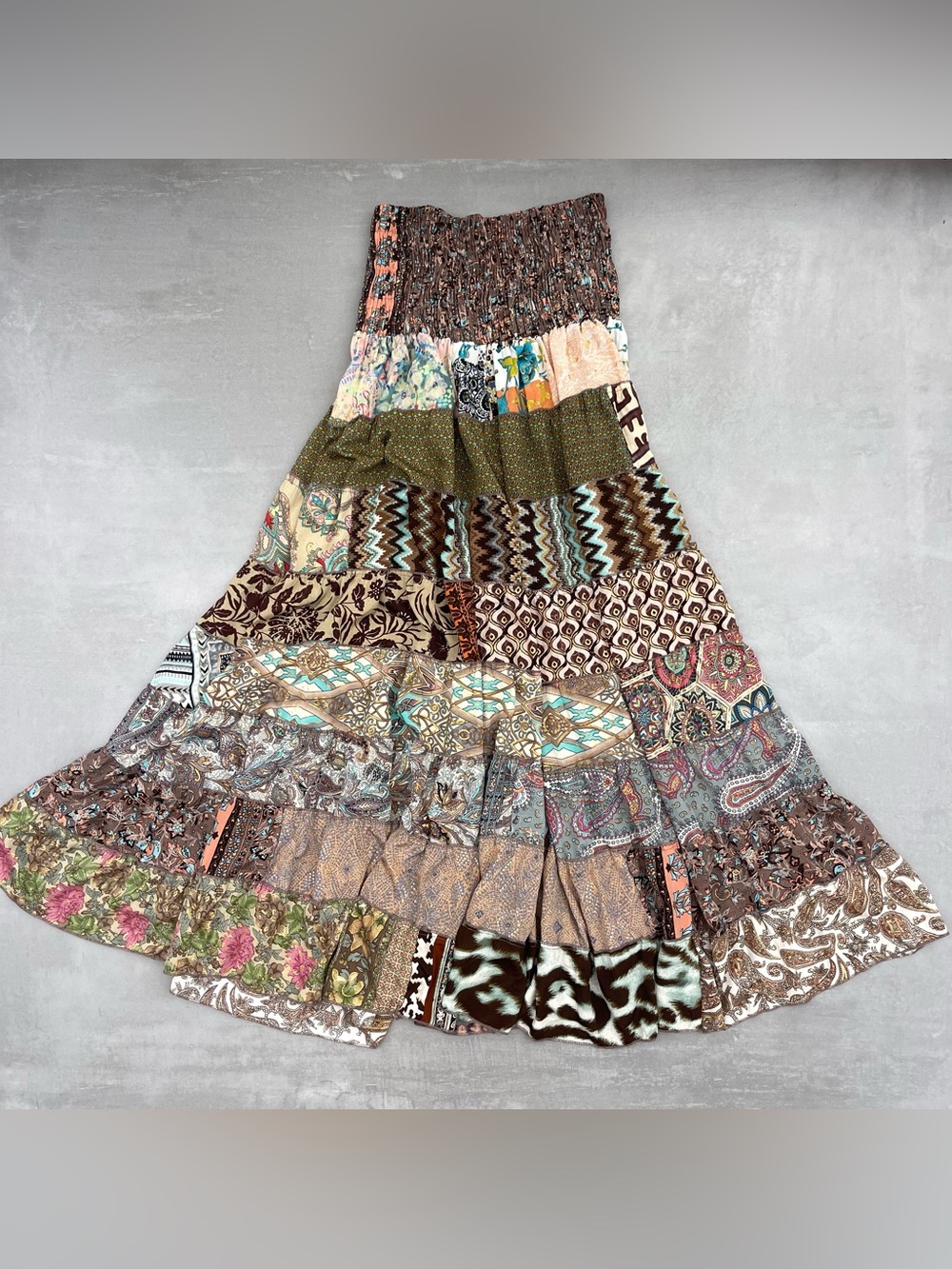 Patchwork  Strapless Tube Dress